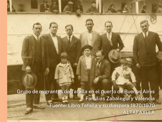 Imagen de emigrantes tafalleses en Buenos Aires